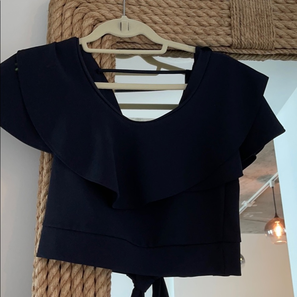 Crop ruffle top